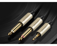 UGREEN AV126 Kabel TRS 3.5 mm do 2x TS 6.35 mm - 2m szary - 1489009 - zdjęcie 4